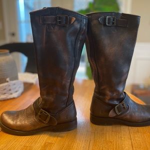 Frye Veronica Slouch Leather Moto Boot